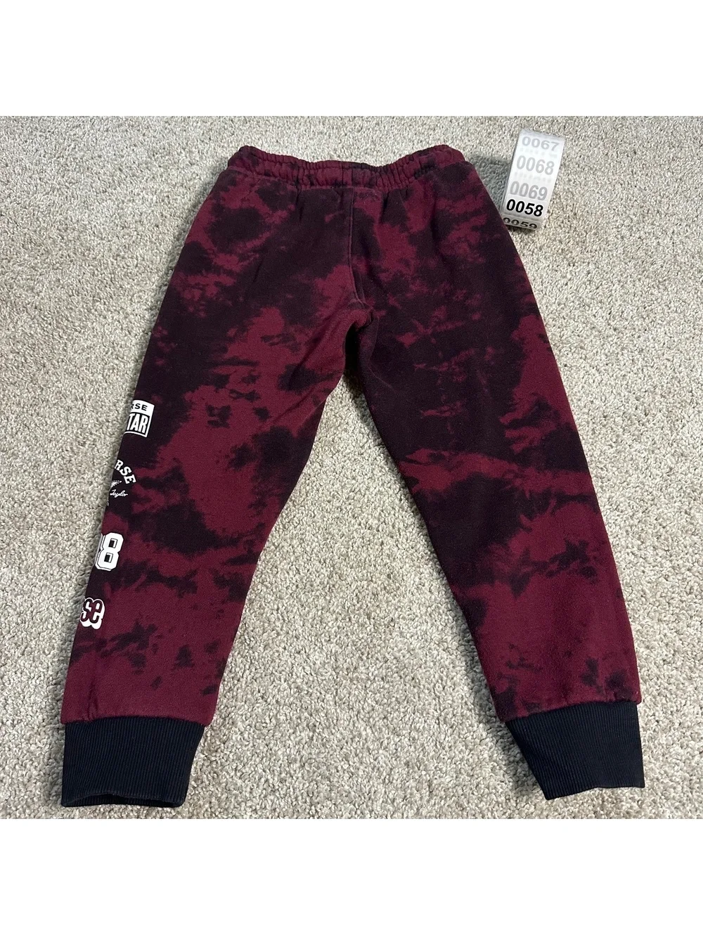 Kids Converse burgundy tie-dye jogger sweatpants